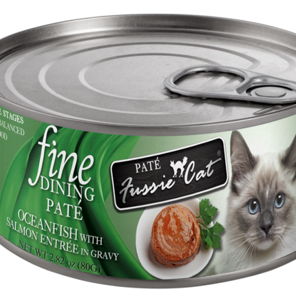 Fussie Cat Fine Dining Pate Oceanfish with Salmon Entree in Gravy