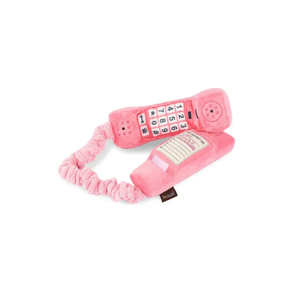 P.L.A.Y. 80s Classic Dog Toy Paw Talk Pink Corded Phone