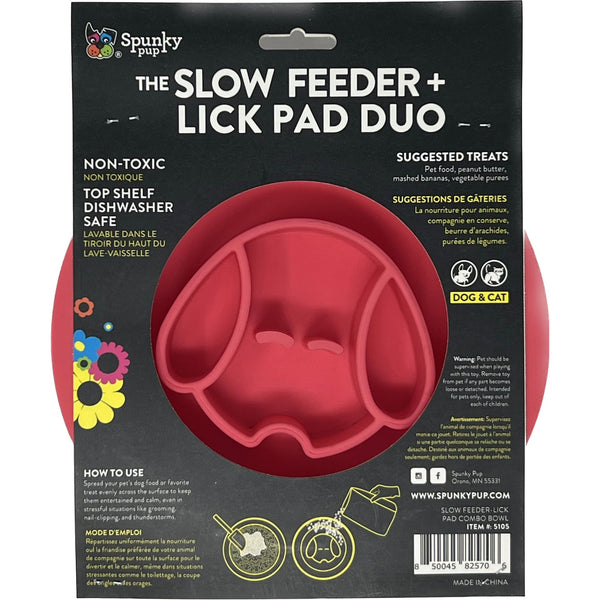 Spunky Pup Slow Feeder + Lick Pad Duo Bowl