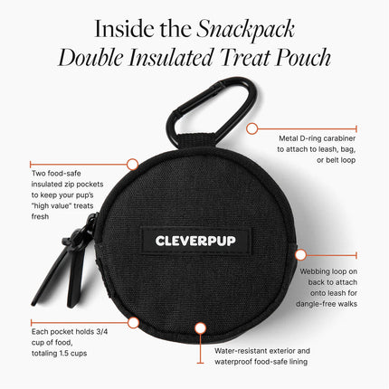 Clever Pup Snackpack Double Insulated Dog Treat Pouch - Graphite