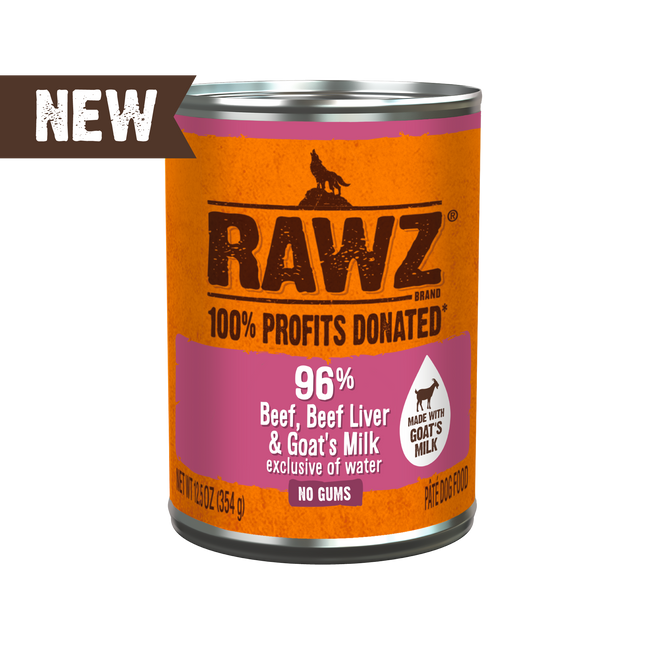 Rawz 96% Beef & Beef Liver With Goats Milk Pate 12.5oz