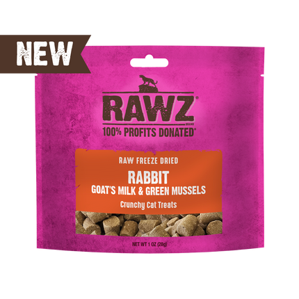 Rawz Rabbit Goats Milk and Green Mussels Cat Treats 1oz