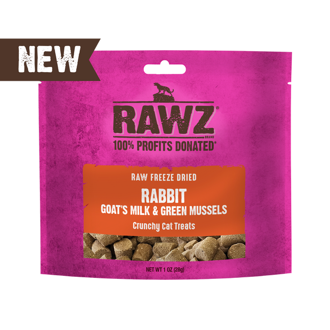 Rawz Rabbit Goats Milk and Green Mussels Cat Treats 1oz