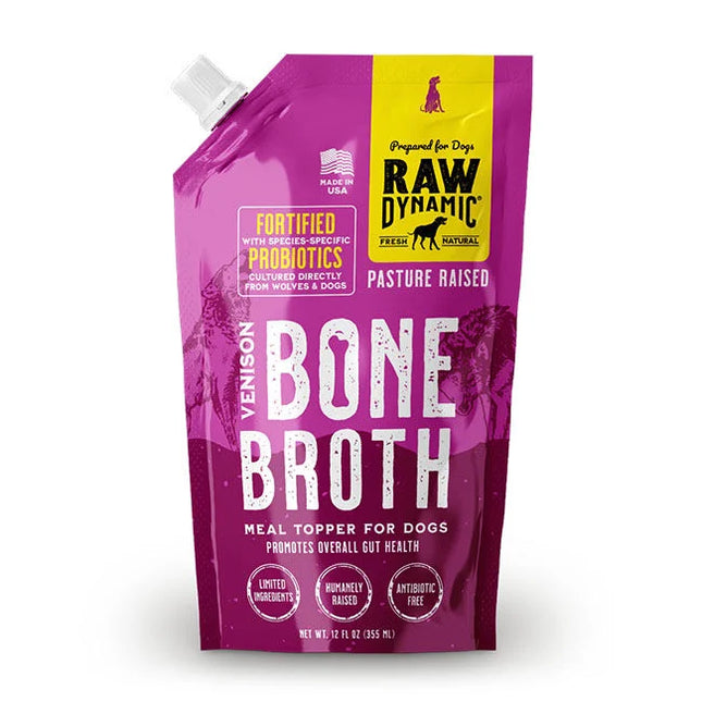 Raw Dynamic Dog Bone Broth Venison 12oz