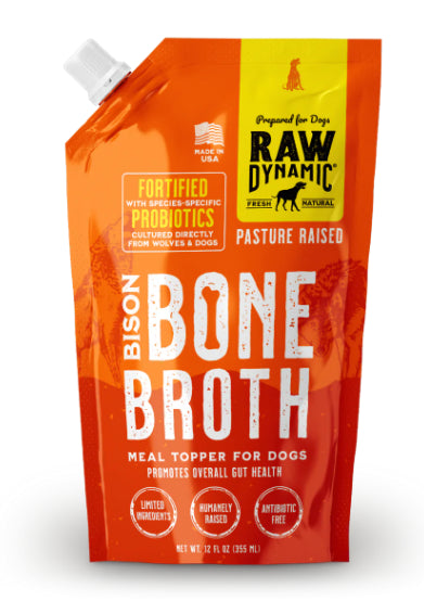 Raw Dynamic Dog Bone Broth Bison 12oz