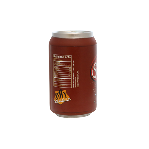 VIP Silly Squeaker Soda Can Mr. Slobber dog toy