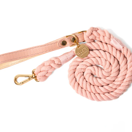 Neighbor Woof Blush Rope Leash