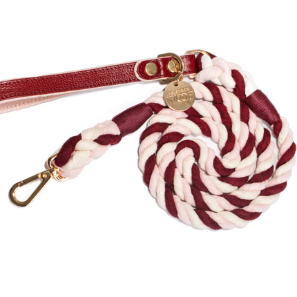 Neighbor Woof Strawberries + Wine Rope Leash