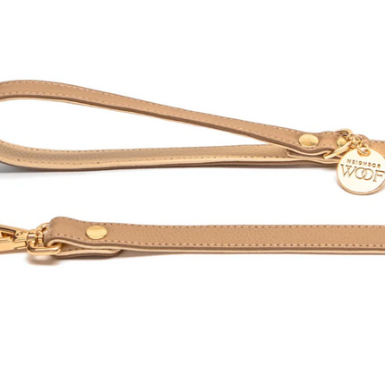 Neighbor Woof Hazelnut Leather Leash