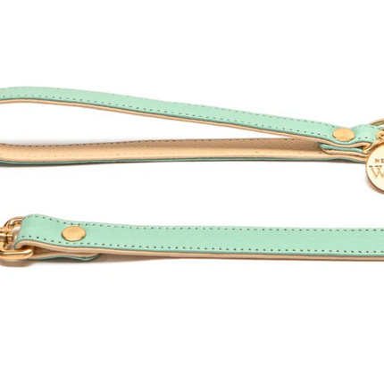 Neighbor Woof Mint Leather Leash