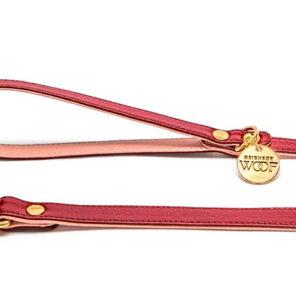 Neighbor Strawberries + Wine Blush Leather Leash