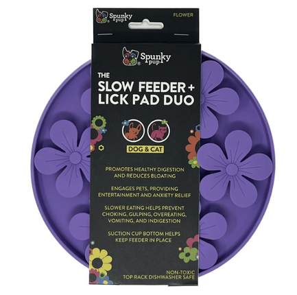 Spunky Pup Flower Slow Feeder + Lick Pad Duo