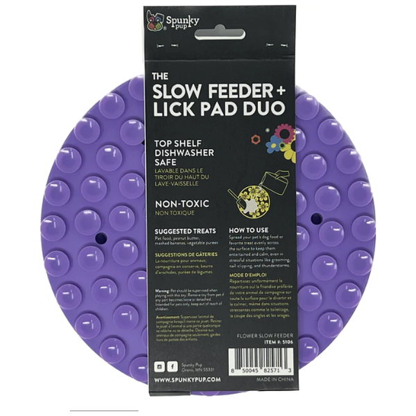 Spunky Pup Flower Slow Feeder + Lick Pad Duo