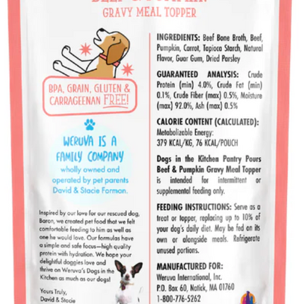 Weruva Dogs In the Kitchen Pantry Pours Gravy Meal Topper - Beef & Pumpkin 7oz