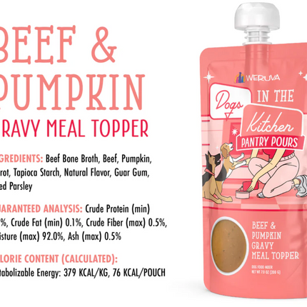 Weruva Dogs In the Kitchen Pantry Pours Gravy Meal Topper - Beef & Pumpkin 7oz