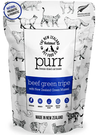 NZ Purr - Freeze Dried Beef Green Tripe With Green Mussel Cat Treats 1.4oz