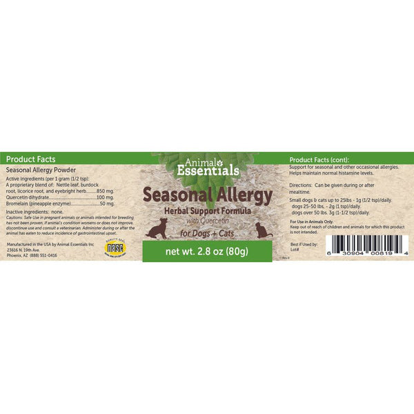 Animal Essentials Seasonal Allergy Herbal Support with Quercetin