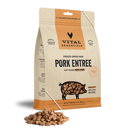 Vital Essentials Pork Mini Nibs Cat 12oz