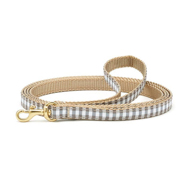 Up Country Small Breed Dog Lead - Gray Buffalo Check