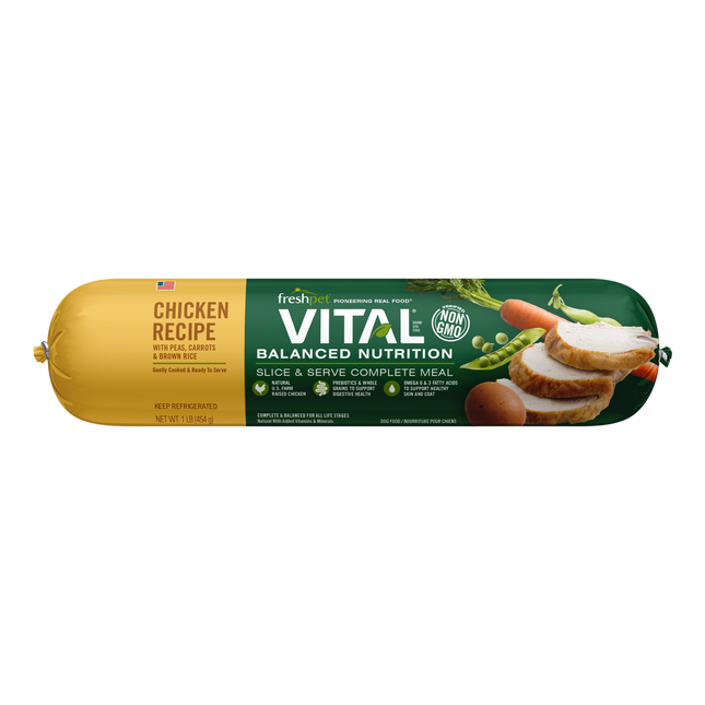 FreshPet Vital Chicken Recipe with Peas, Carrots & Brown Rice