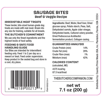 Butchers Companion Beef Sausage Bites