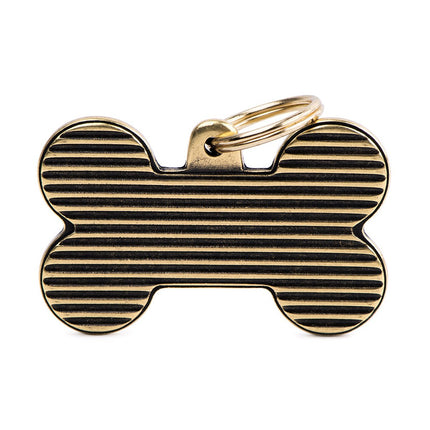 My Family Bronx XL Shutter Bone ID Tag in English Brass