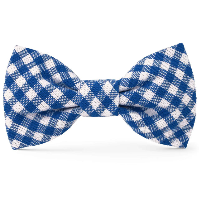 The Foggy Dog - Lake Blue Gingham Dog Bow Tie
