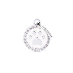 My Family Glam White paw with Rhinestones Small