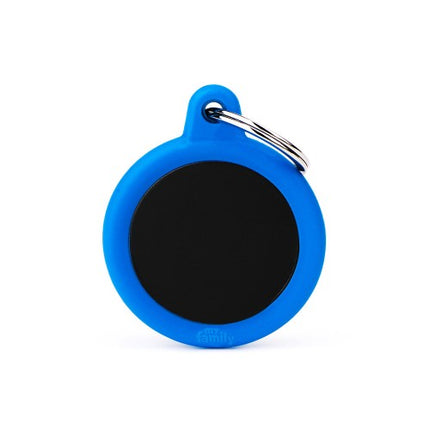 My Family Hushtag Black Circle Blue Rubber