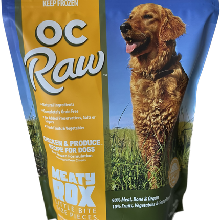 OC Raw Dog Frozen Meaty Rox - Chicken & Produce