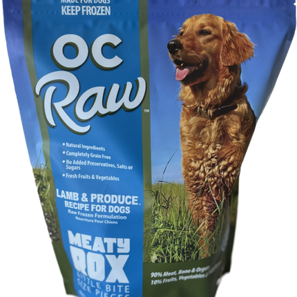 OC Raw Dog Frozen Meaty Rox - Lamb & Produce
