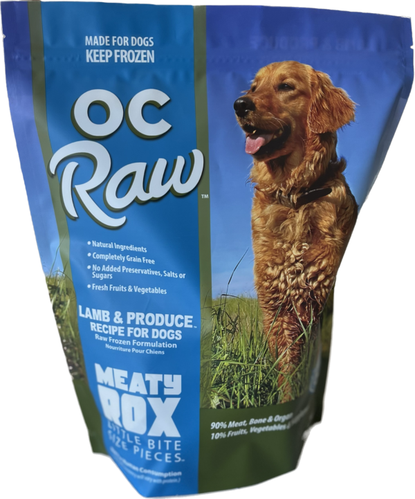 OC Raw Dog Frozen Meaty Rox - Lamb & Produce
