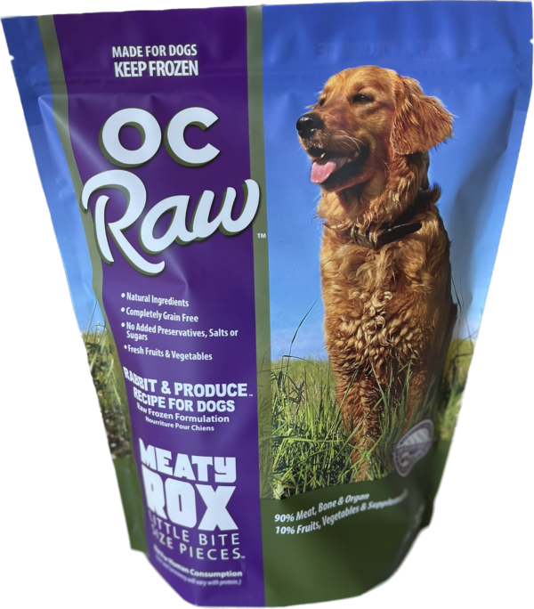 OC Raw Dog Frozen Meaty Rox - Rabbit & Produce