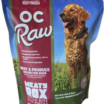 OC Raw Dog Frozen Meaty Rox - Beef & Produce