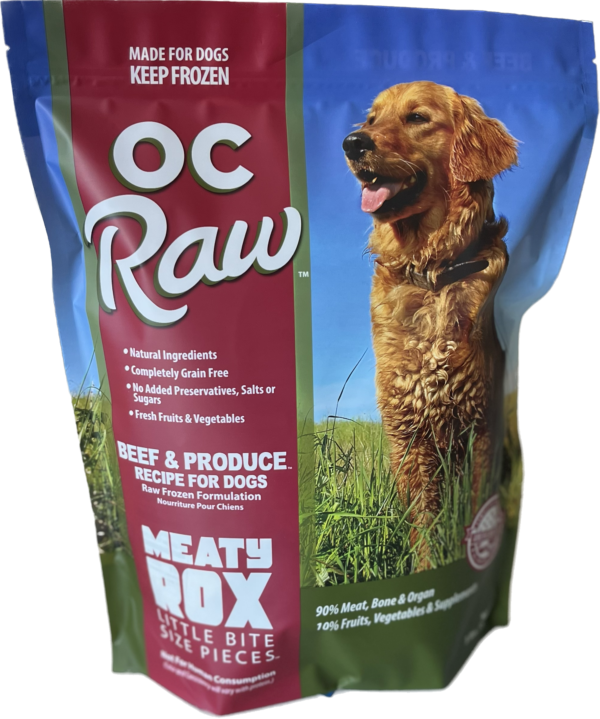 OC Raw Dog Frozen Meaty Rox - Beef & Produce