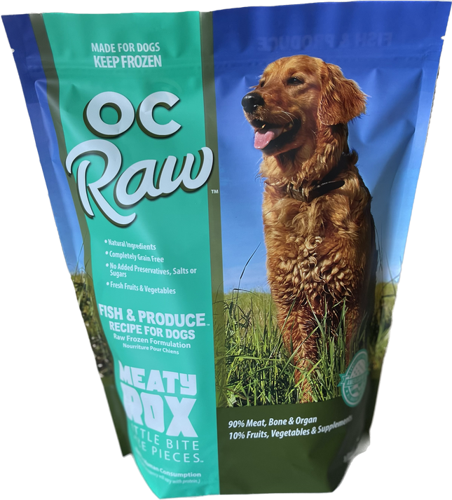 OC Raw Dog Frozen Meaty Rox - Fish & Produce