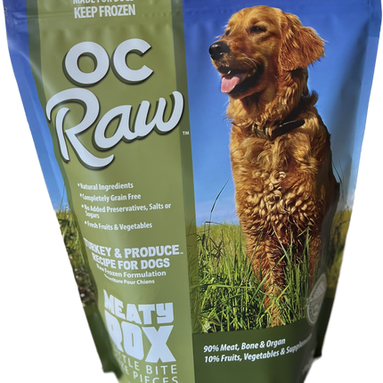 OC Raw Dog Frozen Meaty Rox - Turkey & Produce
