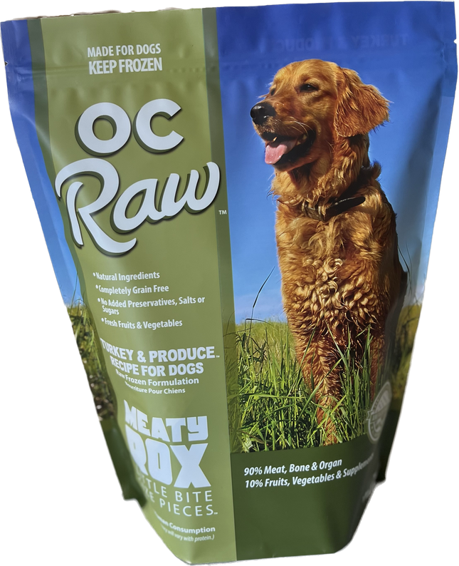 OC Raw Dog Frozen Meaty Rox - Turkey & Produce