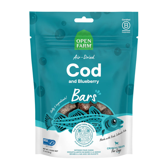 Open Farm Air Dried Cod & Blueberry Bars 4.1oz