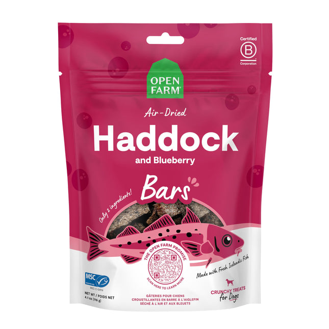 Open Farm Air Dried Haddock & Blueberry Bars 4.1oz