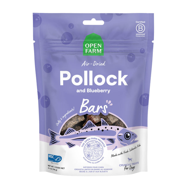 Open Farm Air Dried Pollock & Blueberry Bars 4.1oz