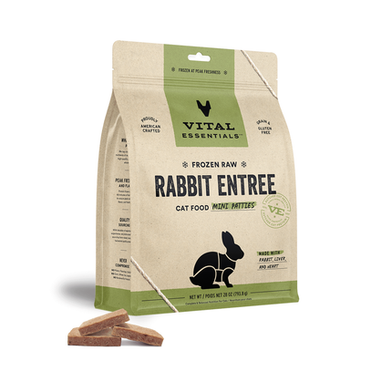 Vital Essentials Cat Rabbit Mini patties Frozen 28oz