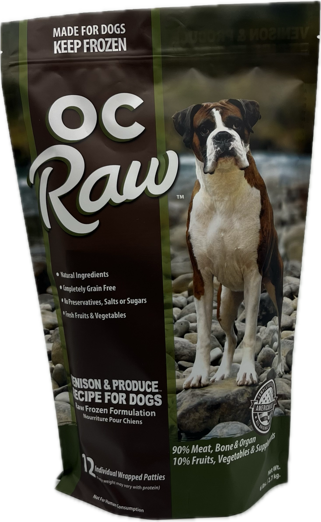 OC Raw Dog Frozen Patties - Venison & Produce