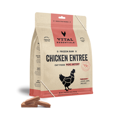 Vital Essentials Cat Chicken Mini patties Frozen 28oz