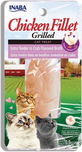 Inaba Cat Fillet GF Extra-Tender Chicken in Crab Broth .9oz