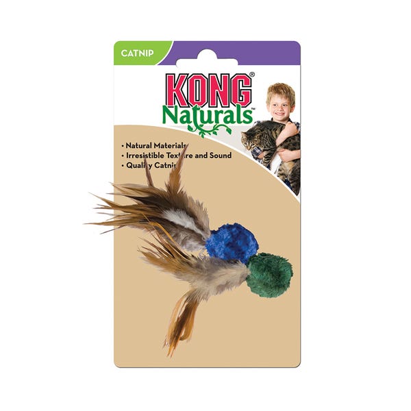 Kong Naturals Catnip Crinkle Ball with Feather