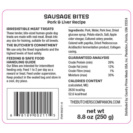 Butchers Companion Pork Liver Sausage Bites