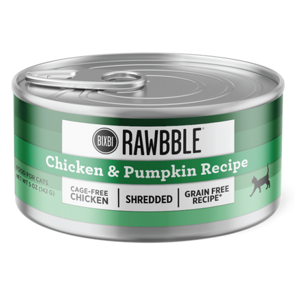 Rawbble® Wet Food for Cats – Shredded Chicken & Pumpkin Recipe  2.75oz