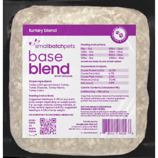 Smallbatch Frozen Base Blend Turkey 2lb
