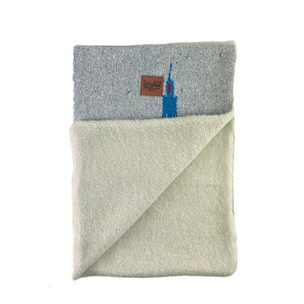 Salvage Maria Thunderbird Blanket with Sherpa Lining - Grey